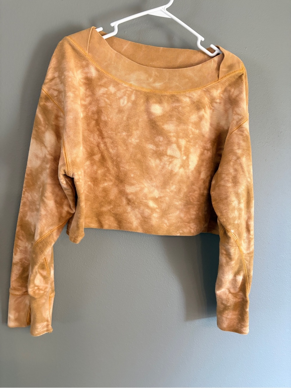 Free People Ochre Tie-Dye Cropped Sweatshirt